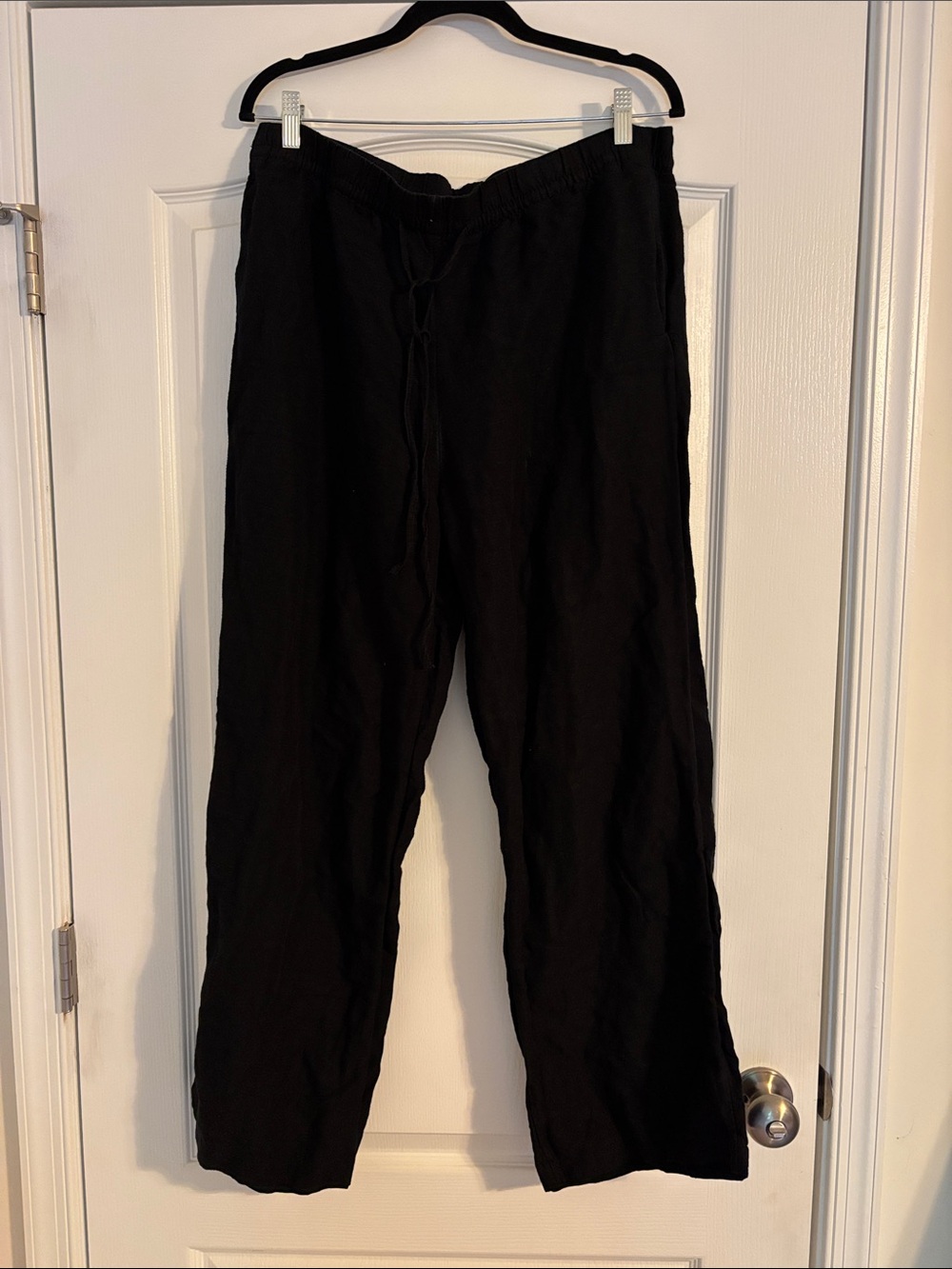 H&M Black Women’s Drawstring Linen Blend Pants